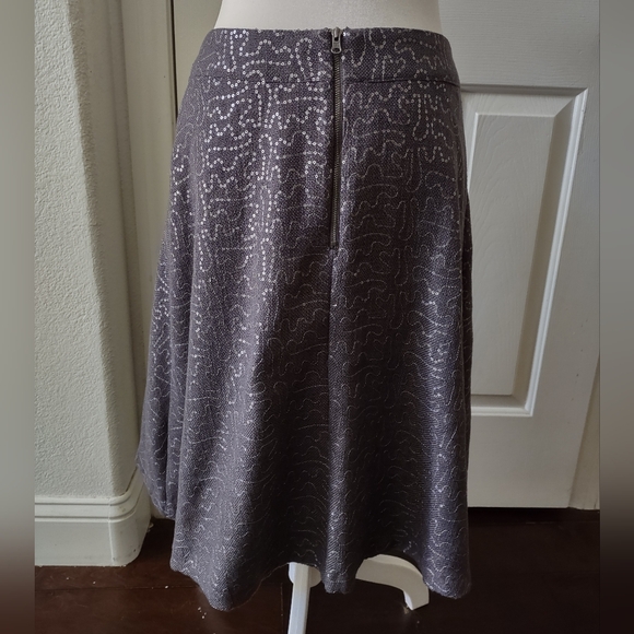 Women's Gray A Line Skirt with Sequins - Picture 3 of 6